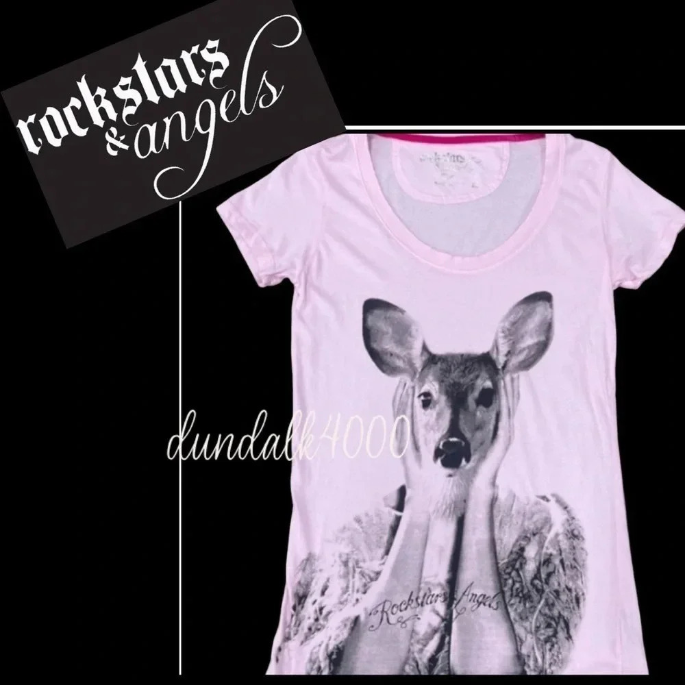 Rockstars & Angels Bambi T-Shirt Angels Cut Rosa Damen M L